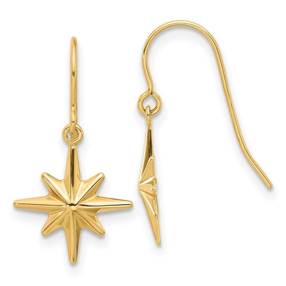 14K Dangle Star Earrings,All Products : American Fashion Style Bags On Sale